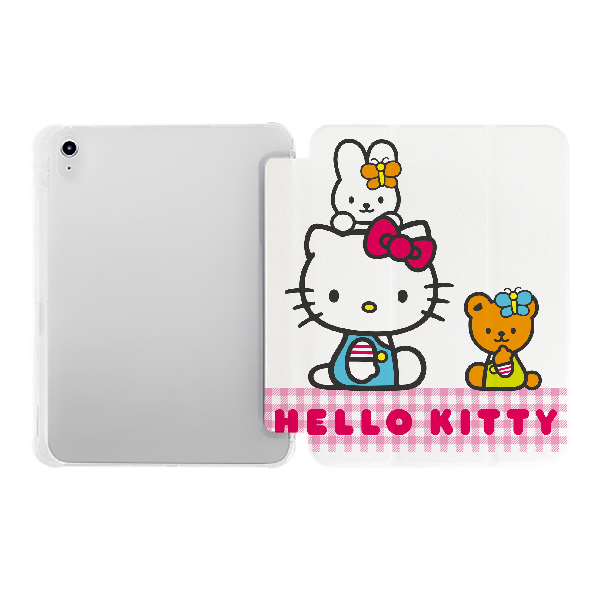 （画像用） Hello Kitty ハローキティ IPad ケース ペン収納付き 三つ折りスタンド PUレザー×シリコン 対応機種9.5/10.5/10.9インチ